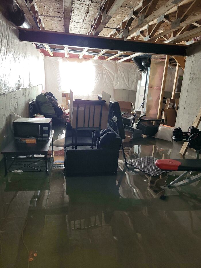 Daughter Left The Garden Hose Running Outside All Night And It Managed To Flood My Basement