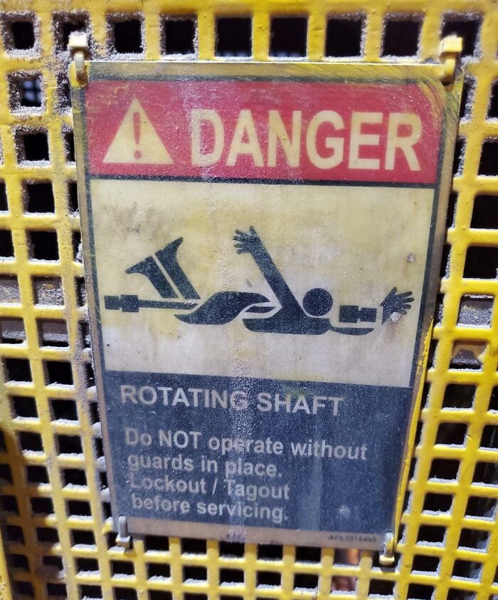 Sign On A Machine At Work