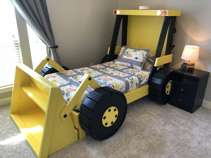 I Built A Bulldozer Bed For My 2 Y/O