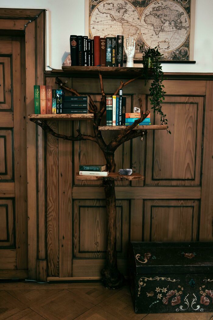 I Was Told To Post This Here: My Parents Planted An Appletree When I Was Born. Sadly, It Died A Few Weeks Ago, So I Made A Bookshelf Out Of It