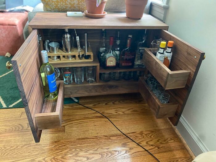 Bar Cabinet In Walnut That I Finished Today!