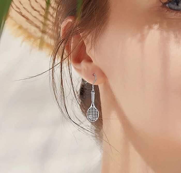 Your Outfit Will Be A Grand Slam With These Eye-Catching Racket Earrings Adding A Touch Of Sporty Chic