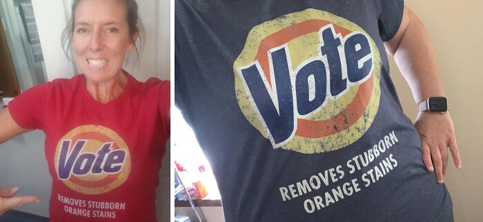 This Anti-Trump Vote Detergent T-Shirt Is The Ultimate Tongue In Cheek Accessory For November 5th