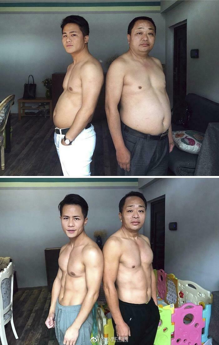 Son And Father Got Fit Together In A Span Of 6 Months