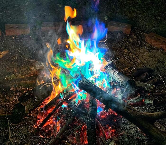 This Color Changing Powder For Flames Will Turn Your Campfire Into A Mesmerizing Light Show, Perfect For Impressing Your Friends (And Confusing Any Nearby Wildlife)