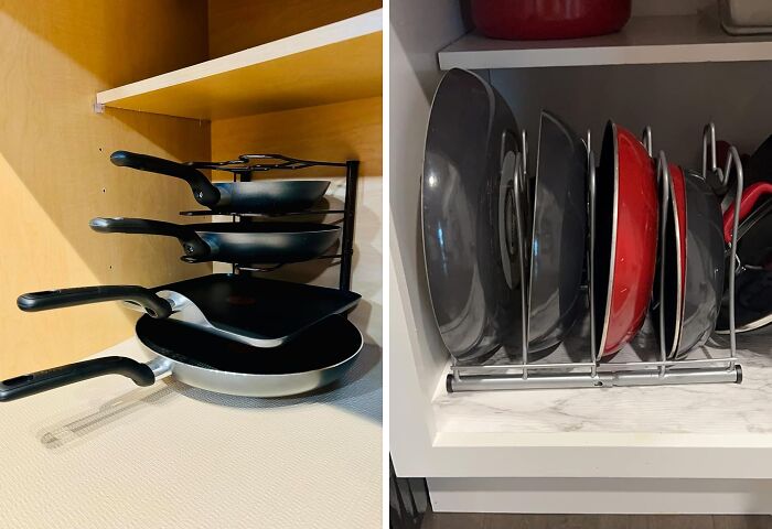 This Pan Organizer Will Make Your Pots And Pans Do The Conga Line Of Organization In Your Cabinets