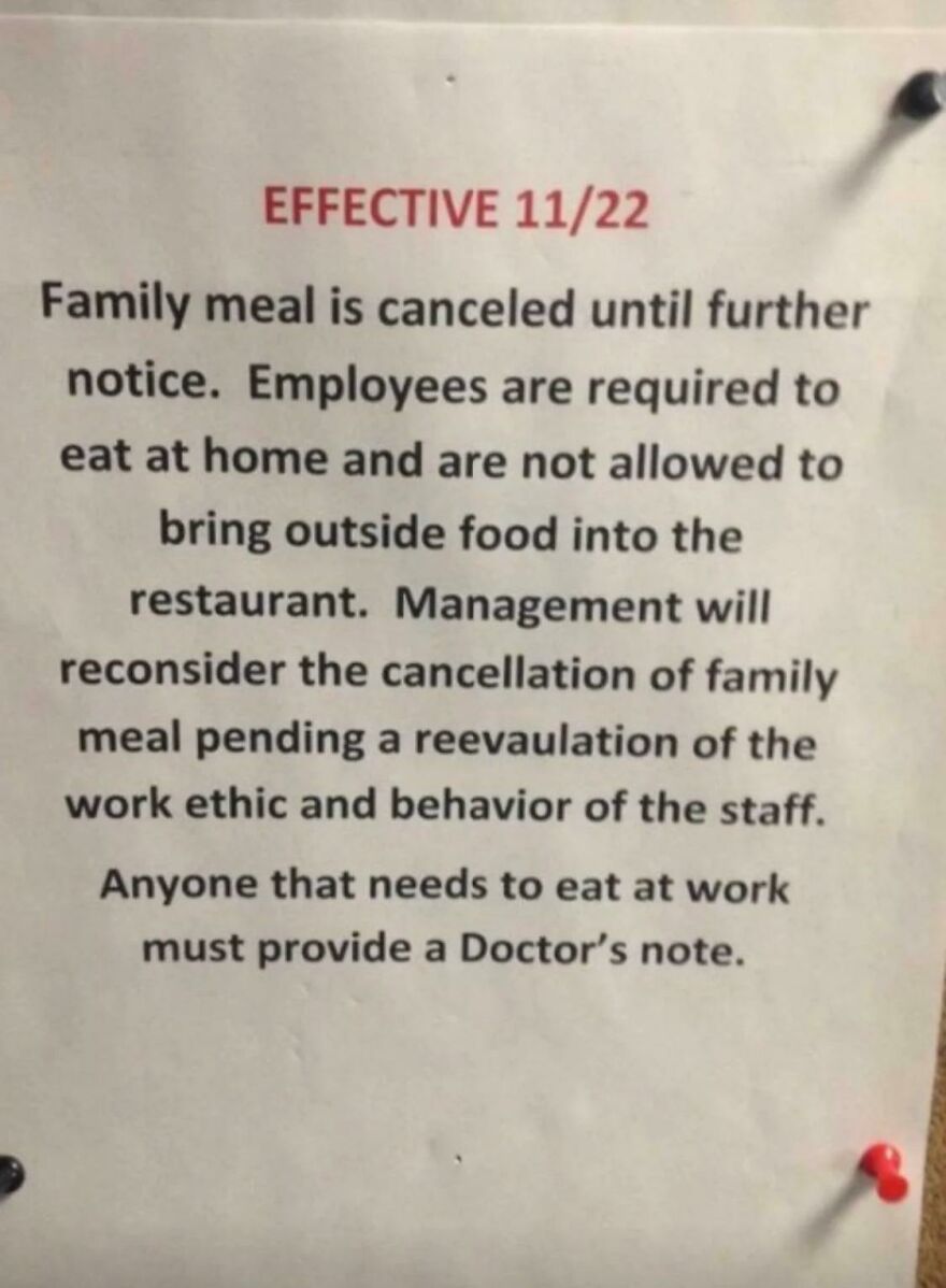 Employees Need A Doctor's Note To Eat At Work