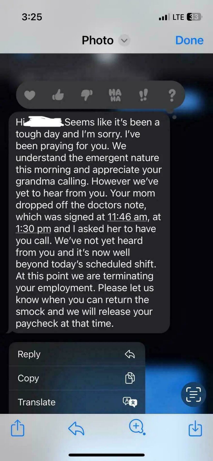 17-Year-Old Employee Ends Up In Er Before Scheduled Shift, Her Mother And Grandmother Both Call In On Her Behalf. Still Gets Fired For Not Personally Calling In.