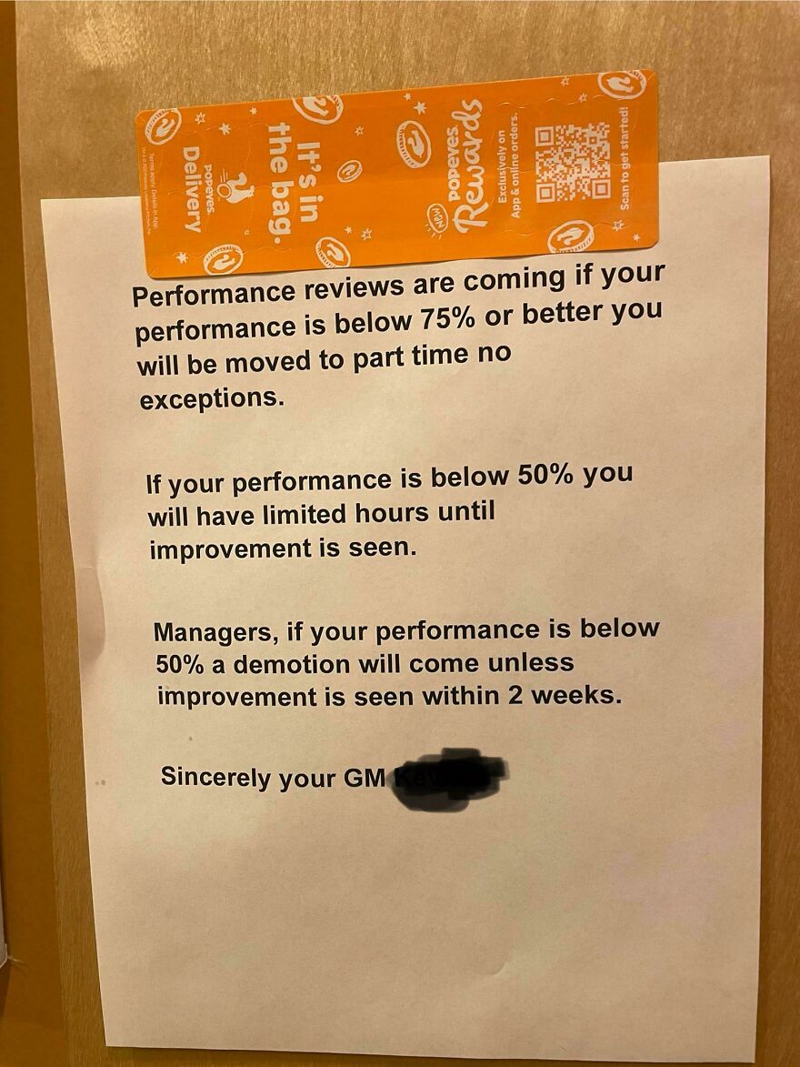 This Sign Was Posted In A Popeyes Next To The Customer Restrooms