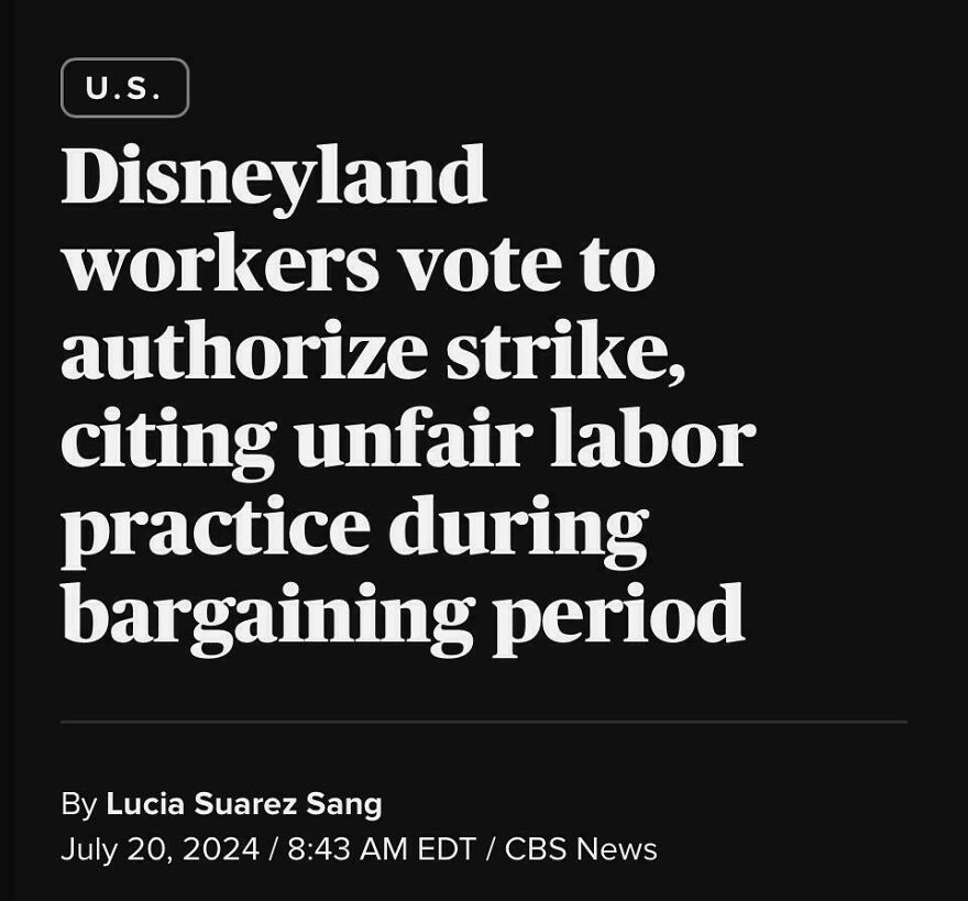 Over 14,000 California Disney Workers Authorize Strike