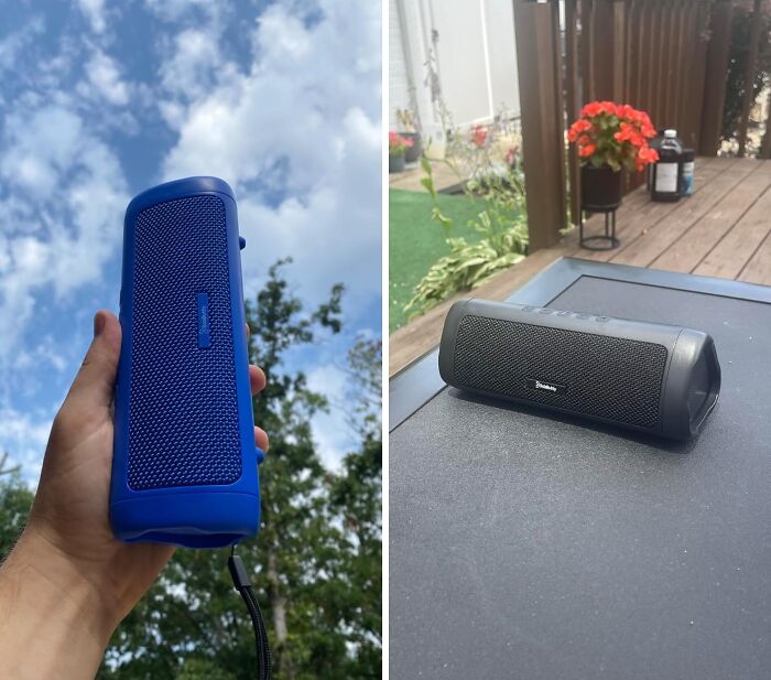 This Portable Wireless Speaker Is The Life Of The Party, Delivering Big Sound In A Small Package, Wherever You Go. Did We Mention It's Waterproof?