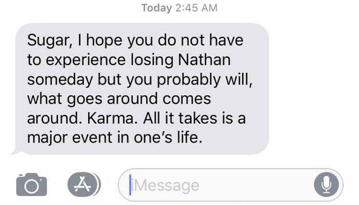 A Text From My Father, Who Has Blamed Me For All Of His Marriage Problems With My Mom Since I Was 9 Years Old. He Sent Me This Gem While My Husband Was Deployed