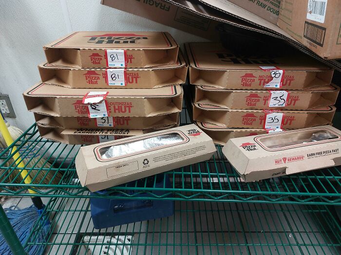 My Pizza Hut Was The Target Of Prank Orders Today. All Of This Food Now Has To Be Thrown Out