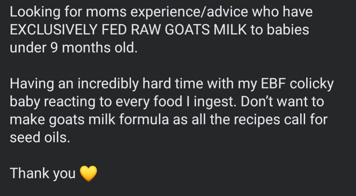 I'm Sure Pure Goats Milk Is The Answer To A Baby With Stomach Problems