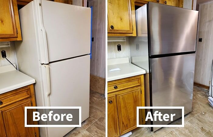 Cover Your Fridge In Stainless Steel Wallpaper 