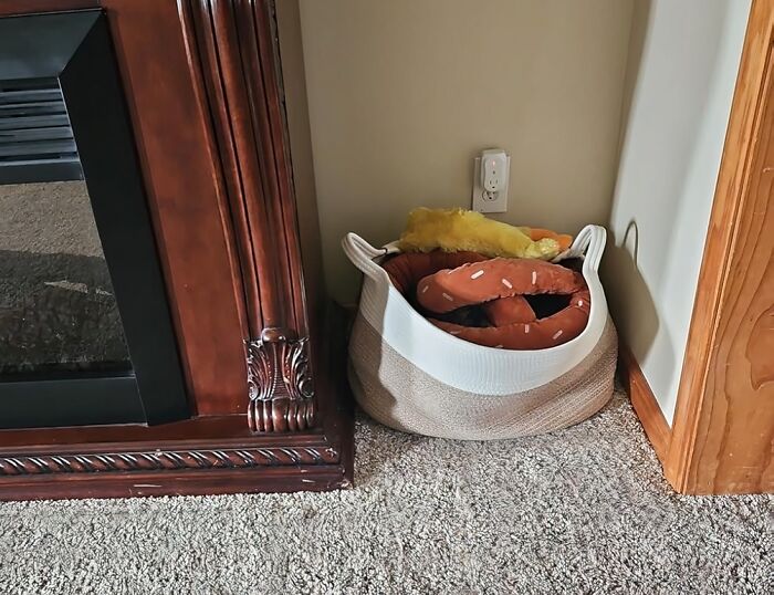 "I have a trash can and laundry basket in every room. The trash can is obvious. The laundry basket is where "things that don't belong in this room" live. I empty the baskets and put stuff up a few times a week" - thatsnotgneiss 