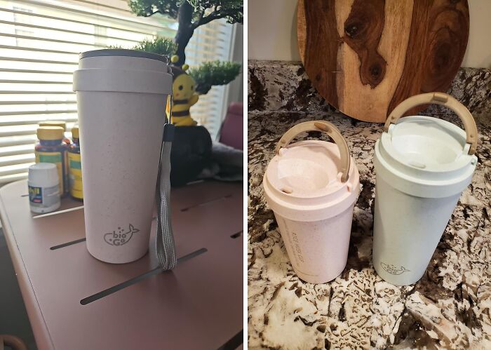  If You Can Never Remember Where You Stored Your Travel Mug's Lid, Maybe Try Tying Them Together. Or, Simply Check Out This Travel Mug With A Lid That Are Conveniently Attached Already 