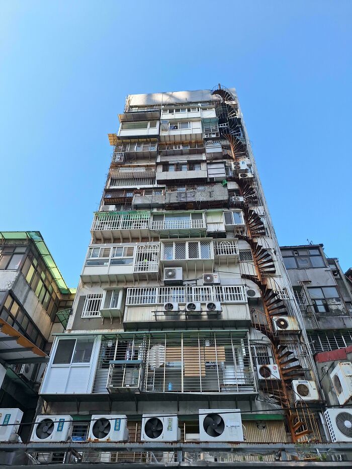 This Terrifying (Unusable?) Fire Escape Staircase, Taipei, Taiwan