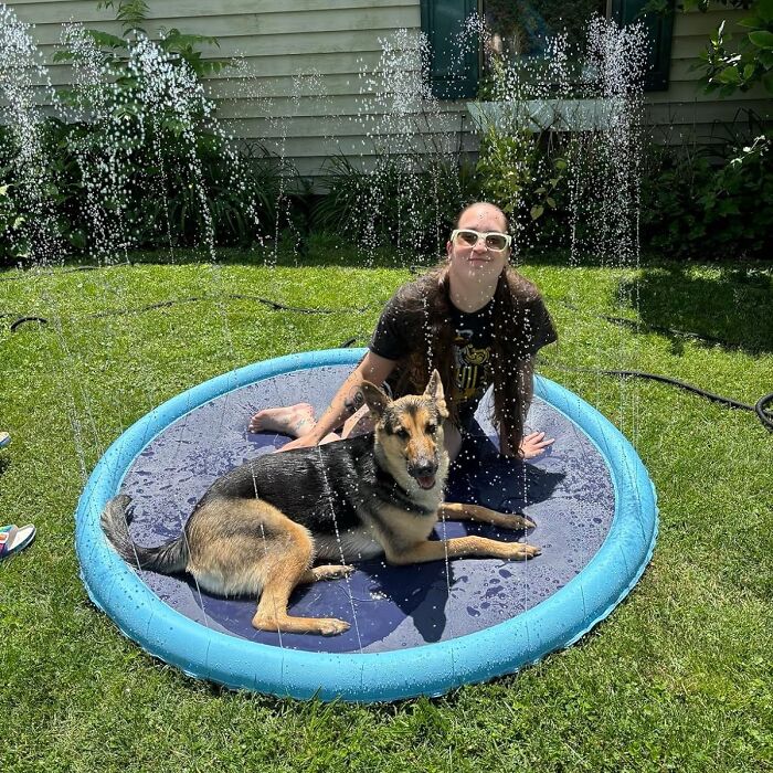 Beat The Summer Heat And Let Your Pup Unleash Their Inner Water Baby With This Easy-To-Set-Up Dog Splash Pad