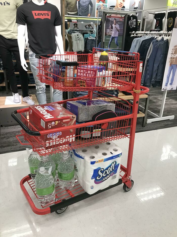 Dear Customers, If You See An Employee Pushing A Cart That Looks Like This, Don’t Bother Them. They’re Being Timed To Pick Items