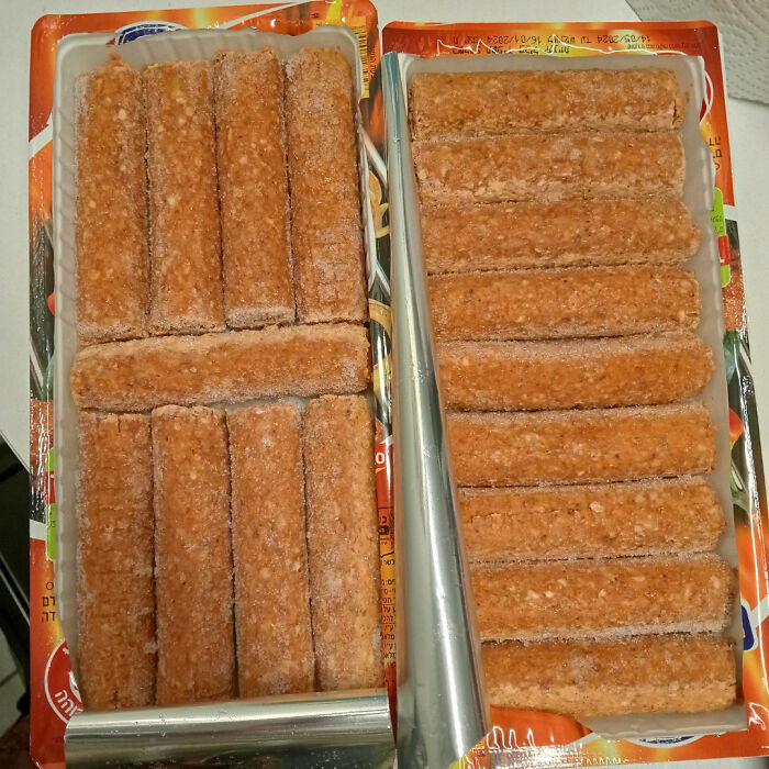 Bought Two Identical Packages Of Frozen Kebab And It's Organized In A Different Pattern