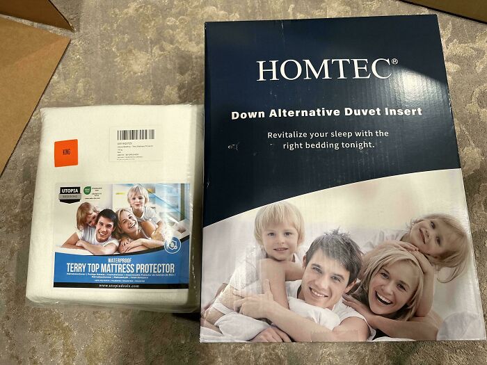 The Bedding Items I Bought From Two Different Companies Both Have Pictures Of The Same Generic Caucasian Family