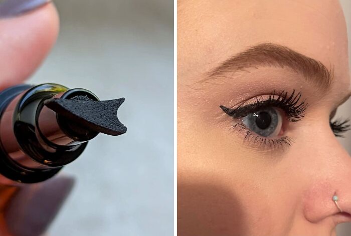 This Winged Eyeliner Stamp Is The Shortcut To Flawless Cat-Eye Looks, Even For Those Of Us Whose Hands Shake More Than A Maraca At A Salsa Party