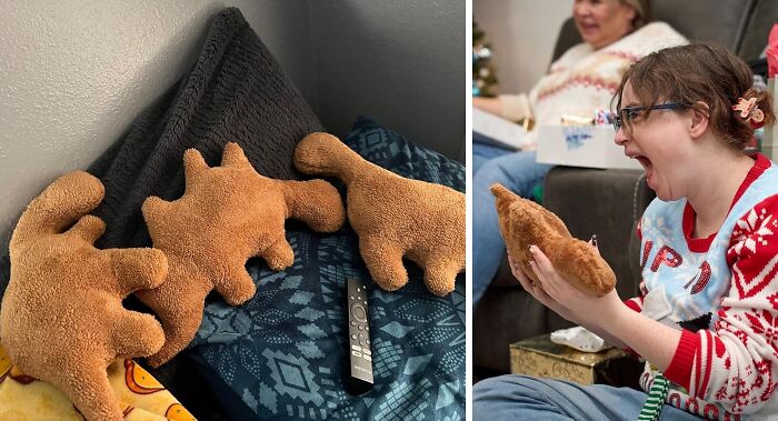 We Don't Take Any Responsibility For Sudden Cravings When You Snuggle Up To These Dino Nugget Pillows