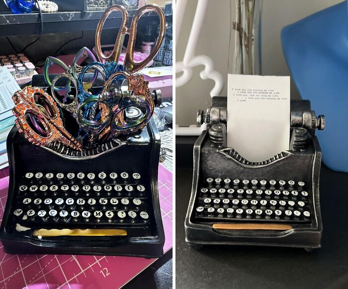 This Vintage Typewriter Pencil Holder Is A Nostalgic Nod To The Days When Words Were Crafted With Keys, Not Keyboards