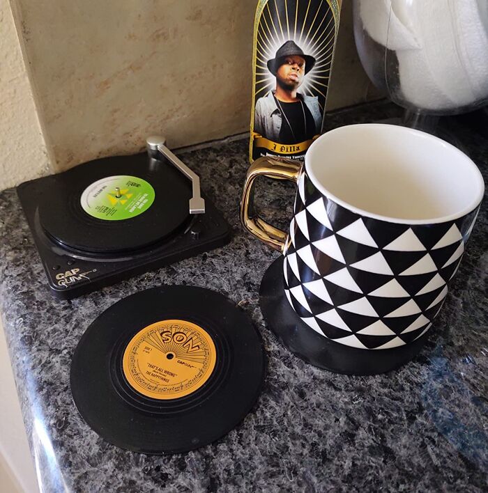 These Retro Record Coasters Will Make You Want To Spin Your Drinks (And Maybe Even Dust Off Your Old Turntable)