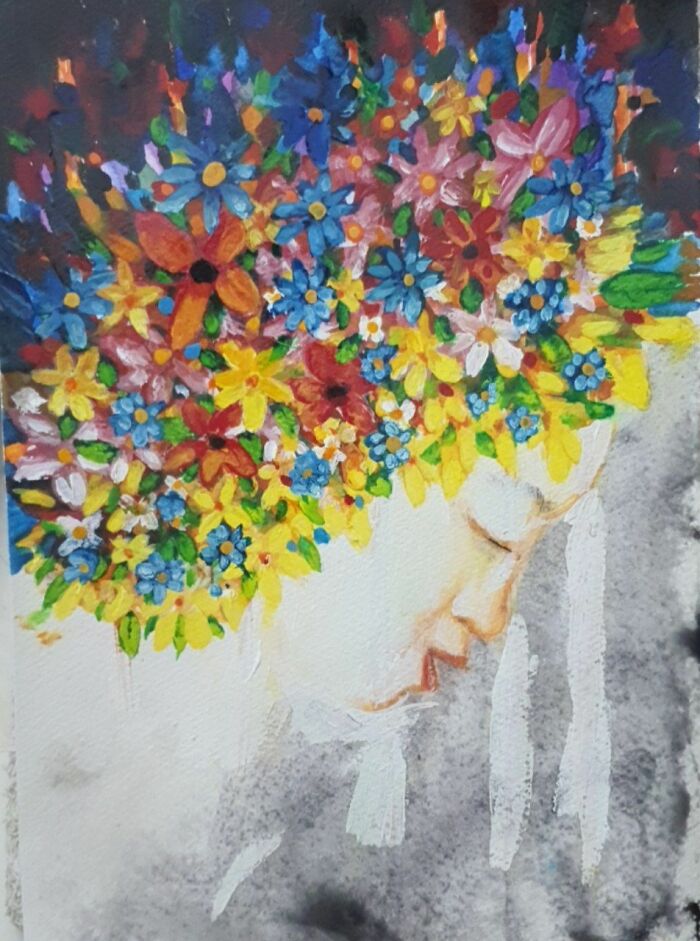 I Had A Phase Where I Painted Almost Only Flowers. The Artwork Is Called "The Overwhelming Beauty Of Faith"