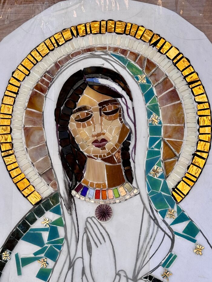 I Captured The Stages Of My Mosaic Artwork Illustrating The Holy ‘Mary’