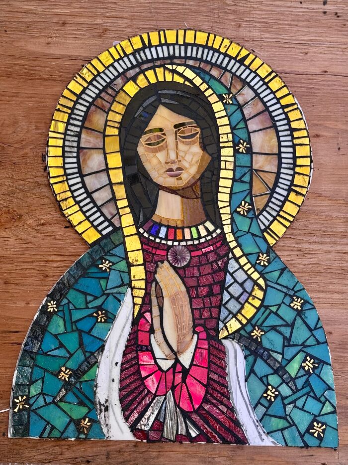 I Captured The Stages Of My Mosaic Artwork Illustrating The Holy ‘Mary’