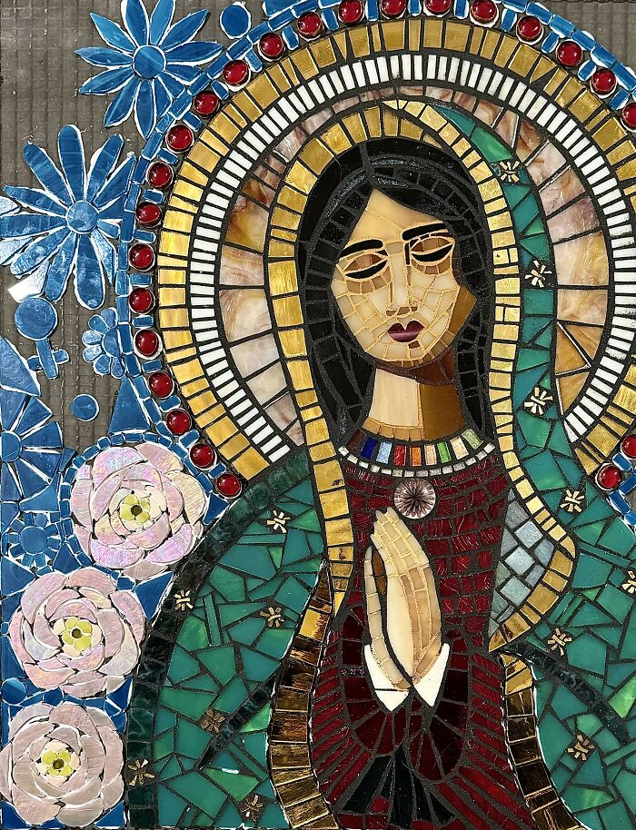 I Captured The Stages Of My Mosaic Artwork Illustrating The Holy ‘Mary’