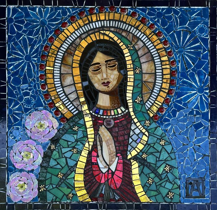 I Captured The Stages Of My Mosaic Artwork Illustrating The Holy ‘Mary’