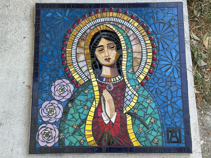 I Captured The Stages Of My Mosaic Artwork Illustrating The Holy ‘Mary’