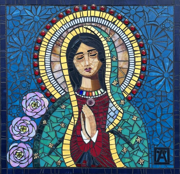 I Captured The Stages Of My Mosaic Artwork Illustrating The Holy ‘Mary’