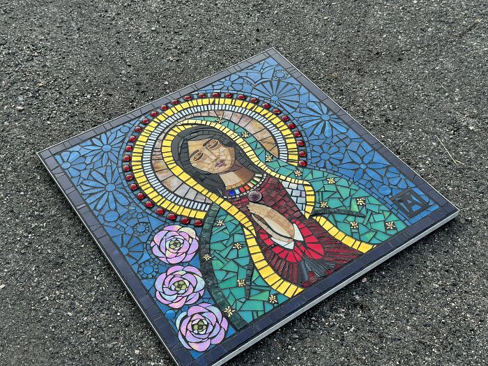 I Captured The Stages Of My Mosaic Artwork Illustrating The Holy ‘Mary’