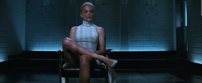 Sharon Stone recreates the famous “Basic Instinct” scene in red underwear at the age of 66