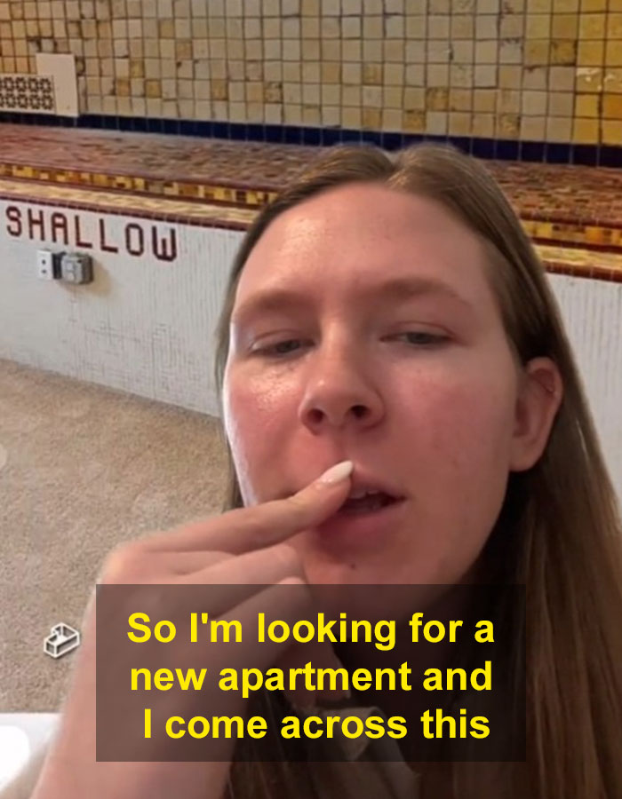 “Is This Cool Or Weird?” Woman Realizes Apartment Is Inside A Pool After Seeing “Shallow” Sign