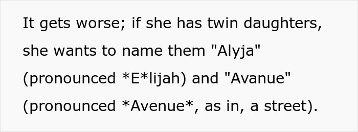 Netizens Horrified By Pregnant Woman’s Baby Name Ideas For Twins, Say She Needs To Be Stopped