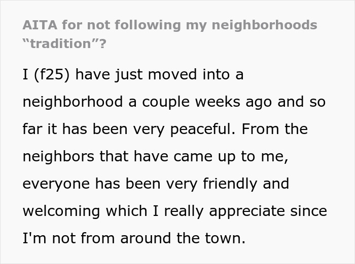 “She’s Crazy”: Newcomer Doesn’t Want To Join Neighborhood Tradition, Karen Doesn’t Take No For An Answer