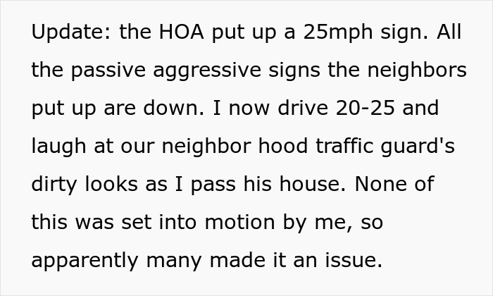 Person Is Livid After Seeing Constant Stop Signs, Gets Back At HOA Without Speeding