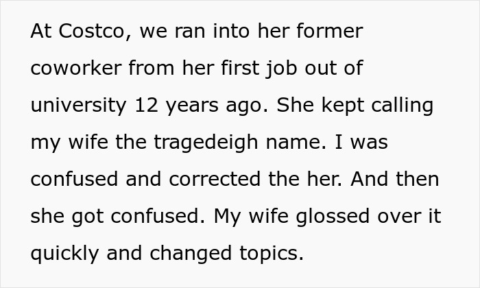 Man Learns Wife’s Secret Identity That She Briefly Used 12 Years Ago, Mocks Her Online