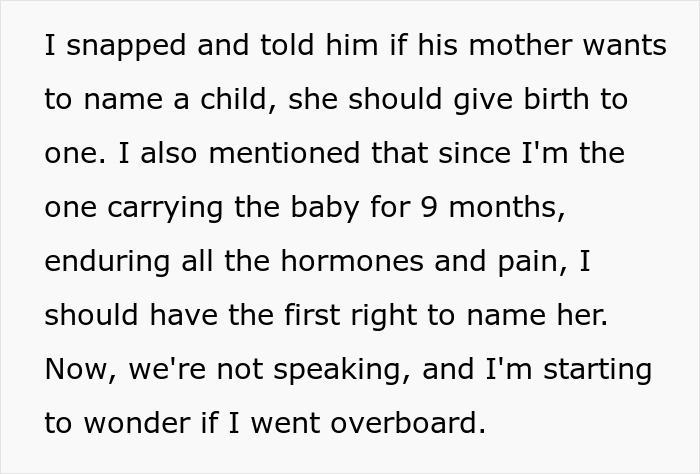 Man Sides With His Mom Instead Of Wife On Their Daughter’s Future Name, Wife Won’t Stand For It