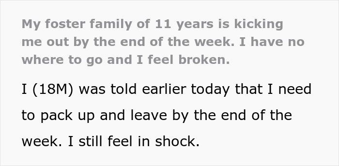 Teen Is Heartbroken After Foster Family Of 11 Years Leave Him Homeless Once He Turned 18