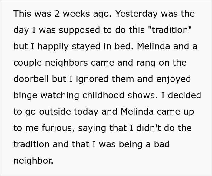 “She’s Crazy”: Newcomer Doesn’t Want To Join Neighborhood Tradition, Karen Doesn’t Take No For An Answer