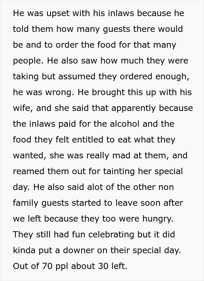 Bride Is Furious Guests Ordered Pizzas Because Her Family Ate Most Of The Food