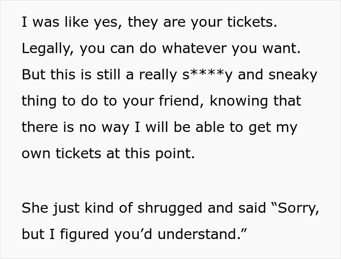 Woman Finds Out Friend Gave Her Ticket Concert Away, Kicks Her Out From Brunch and Upcoming Party