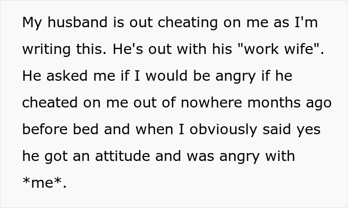 Woman Feels Like “The World’s Biggest Idiot” After Exposing Husband’s Affair With “Work Wife”